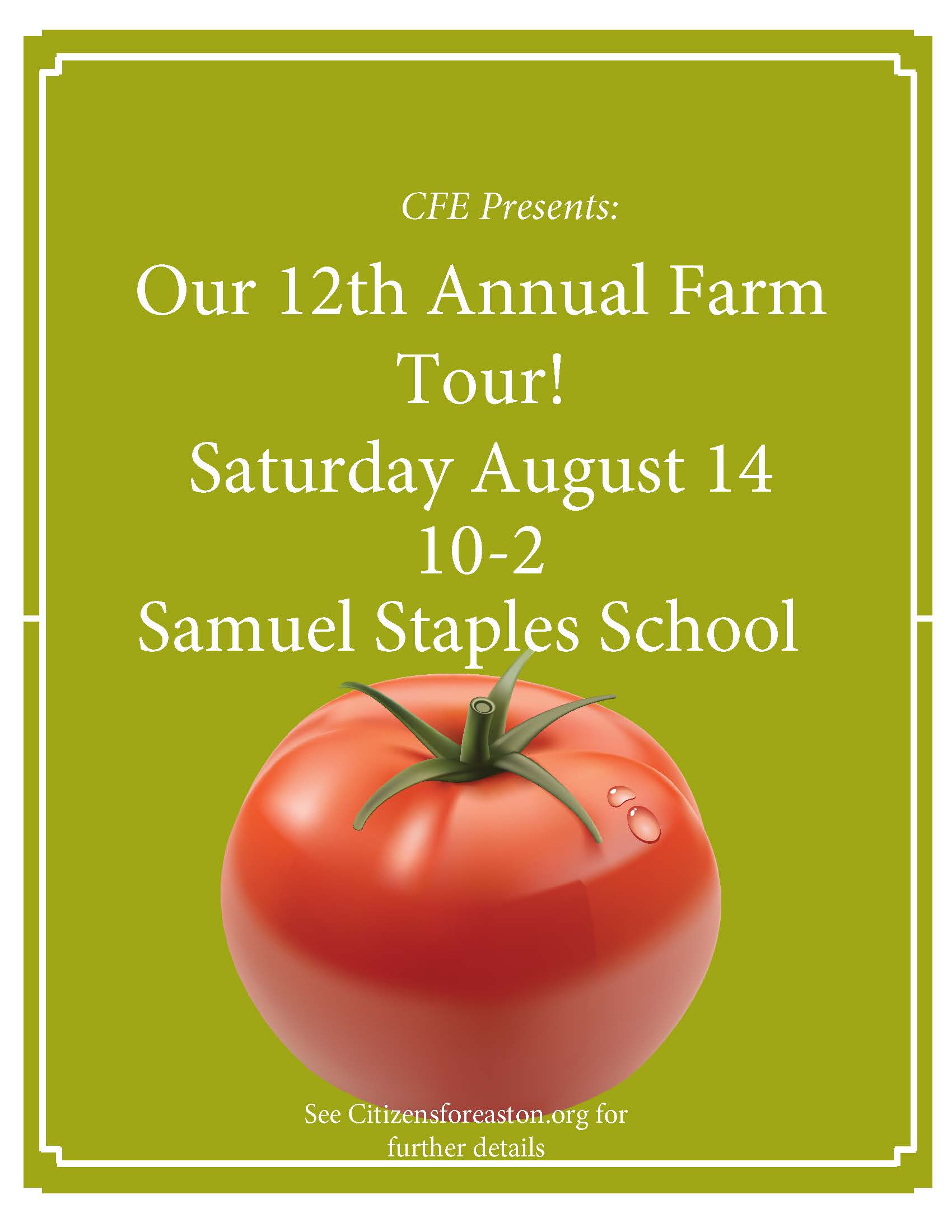 12th annual farm tour lawn sign with date